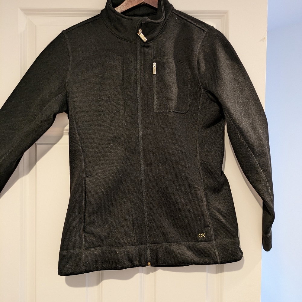 Tailored Fleece Calvin Klein Zip Up Ribbed S Jacket - Picture 11 of 11